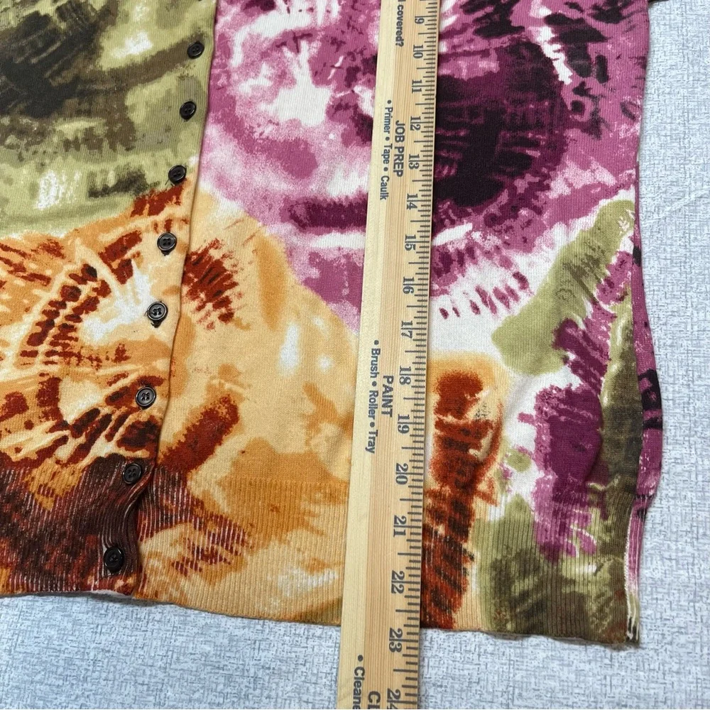 Isabella Rodriguez Beaded Tie Dye Cardigan Sweater Short Sleeve Size XL